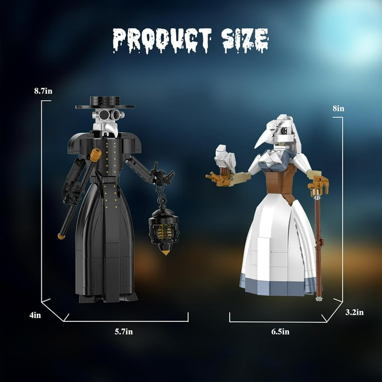 Plague Doctor Halloween Horror Building Block Set Compatible with Lego Toys Sets Home Decor with Light Creative Birthday Toy Ornaments Gift for Girls and Boys 6 Movie tv Fans 500pcs Walmart