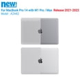 thumbnail image 4 of IBENZER Compatible with MacBook Pro 14 Inch Case 2025 2024 M4 A3112 A3185 A3401 M3 A2918 A2992 M2 A2779 M1 A2442 Pro Max (2025-2021), HardShell Case & KeyboardCover for Mac Pro 14, Crystal Clear, 4 of 5