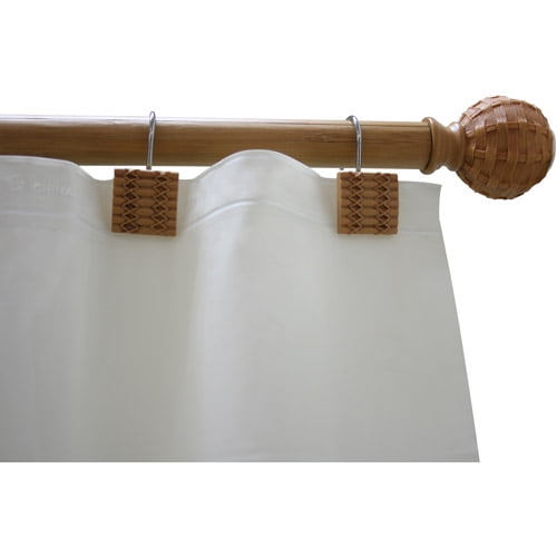 Elegant Home Fashions Bamboo Shower Tension Rod and Hook Set Walmart
