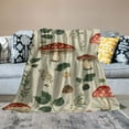 thumbnail image 2 of Autua Mushroom Leaves Pattern Warm Lightweight Blanket Soft Fleece Blankets for All Seasons 50x60in, 2 of 6