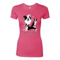 thumbnail image 2 of If It's Not a Border Collie It's Just a Dog Gift | Womens Dog Lover Slim Fit Junior Tee, Hot Pink, 2XL, 2 of 3