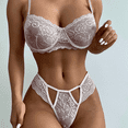 thumbnail image 2 of Ropa interior sexy de dos piezas con hebilla frontal de encaje y estilo europeo y estadounidense, 2 of 5