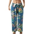 thumbnail image 2 of Womens Summer Pants Linen Capris For Women Palazzo Pants For 2 of 12