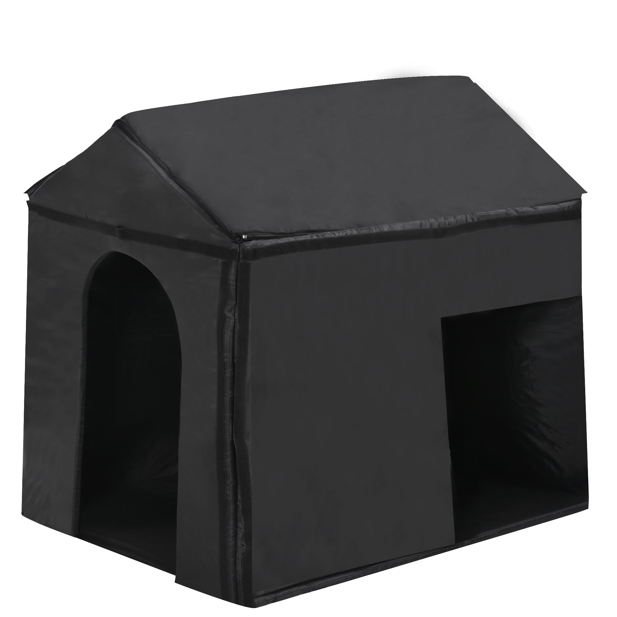 Large Outdoor Dog House with Insulated Liner, 60.2" Weatherproof Dog Kennel with Porch & Asphalt Roof for Medium/Large Dogs up to 120lbs, Natural