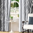 thumbnail image 4 of Lfeey Gradient Stripe Blackout Curtains, Grommet Curtains for Modern Living Room Bedroom, Gray Black, 52x63 inch, 4 of 5