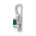 thumbnail image 2 of Sterling Silver Rhodium-plated Created Emerald Pendant QBPD24MAY, 2 of 4