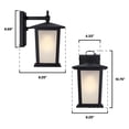 thumbnail image 2 of Bedingfield Traditional One-Light, Outdoor Exterior Wall Fixture, Matte Black Finish, Frosted Glass and Dusk to Dawn Sensor, 2 of 9
