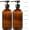 Amber Bottle + Black Flat Pump, variant on Amber Glass Soap Dispenser, 2 Pack Bathroom Hand Wash Soap Dispenser with Stainless Steel Pump, 17 Fluid Ounces Kitchen Hand Wash and Dish Soap Dispenser Set, Modern Vintage Liquid Brown Soap Dispens
