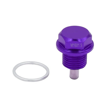 M16 Bolt Carrier - M16 x 1.5mm Thread Purple Magnetic Auto Car Oil Pan Drain Bolt Kit w Washer