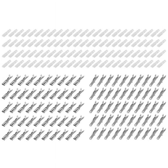 200PCS Male/Female Spade Crimp Terminals Electrical Insulating Sleeve Wire Wrap Connector, 2.8MM