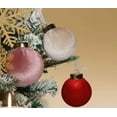 thumbnail image 7 of 12PC Velvet Christmas Ball Ornament Set, Soft Velvet Wrapped Christmas Tree Decorations, Pink and Rose Gold Hanging Baubles for Holiday Décor, 7 of 7