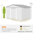 thumbnail image 2 of 9.1' x 6.4' Silver Metal Garden Storage Shed w/ Foundation Kit - Durable Tool & Equipment House for Patio & Backyard Use, 2 of 7