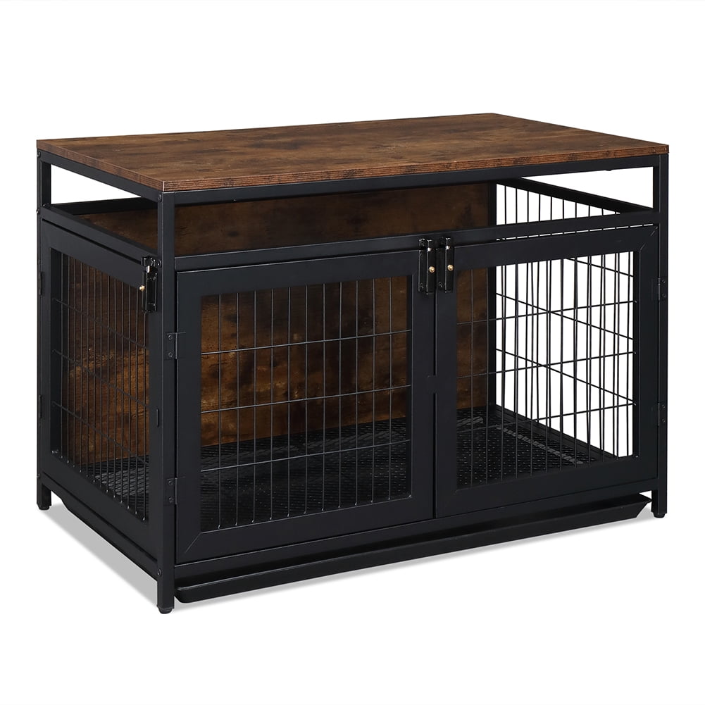 Kadyn Super Sturdy Dog Cage, 37.4 "Furniture Dog Cage, Dog Crate for Small/Medium Dogs, Three door and Three lock, Pet Crate furniture, End Table Night Stand Indoor Use, Rustic Brown