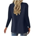 thumbnail image 4 of Otntypg Blazer Jackets for Women Lightweight Open Front Long Sleeve Work Office Casual One Button Formal Notch Lapel Suit Jacket with Pockets Navy#02 XXXL, 4 of 7