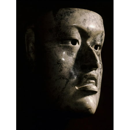 Olmec naturalistic face mask with pierced eyes, Mexico, 100-400 Print Wall Art By Werner Forman