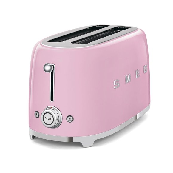 Smeg TSF02PKUS Tostadora 4 rebanadas, color Rosa