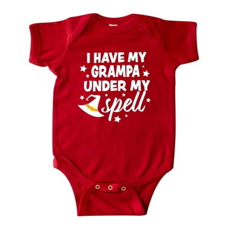 

Inktastic I Have My Grampa Under My Spell with Cute Witch Hat Gift Baby Boy or Baby Girl Bodysuit