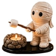 thumbnail image 2 of 🧻 Halloween Mummy Campfire Tealight Holder, Resin Mummy Candle Holder with Marshmallow Campfire Scene, Spooky Tabletop Candle Holder for Mantel Shelf Coffee Bar Decor, 2 of 4