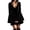 Black #09, variant on Women Bell Sleeve Dress Pearl Trim V Neck Flowy Layered Velvet Mini Dress XL