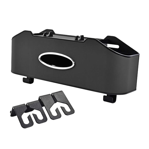 Caja de almacenamiento para respaldo de asiento, portavasos, accesorios para coche, caja de pañuelos para guardar y ordenar, decoración Interior, Negro