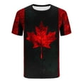 thumbnail image 4 of Jinhomg Mens Canadian Flag Patriotic Shirt Casual Short Sleeve Canada Day T-Shirts Lightweight Comfy Crew Neck Holiday Pullover Wine L, 4 of 5