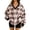 Brown, variant on Womens Fuzzy Sweater Plaid Sherpa Fleece Pullover Sweaters Long Sleeve Oversized V Neck Fall Winter Sweatshirt with Pockets XL