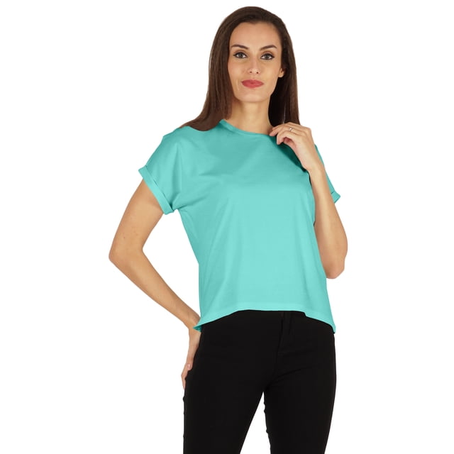 Inkmeso T-shirt à Épaules Tombantes et Col Rond pour Femmes, Coupe Décontractée pour l'Été