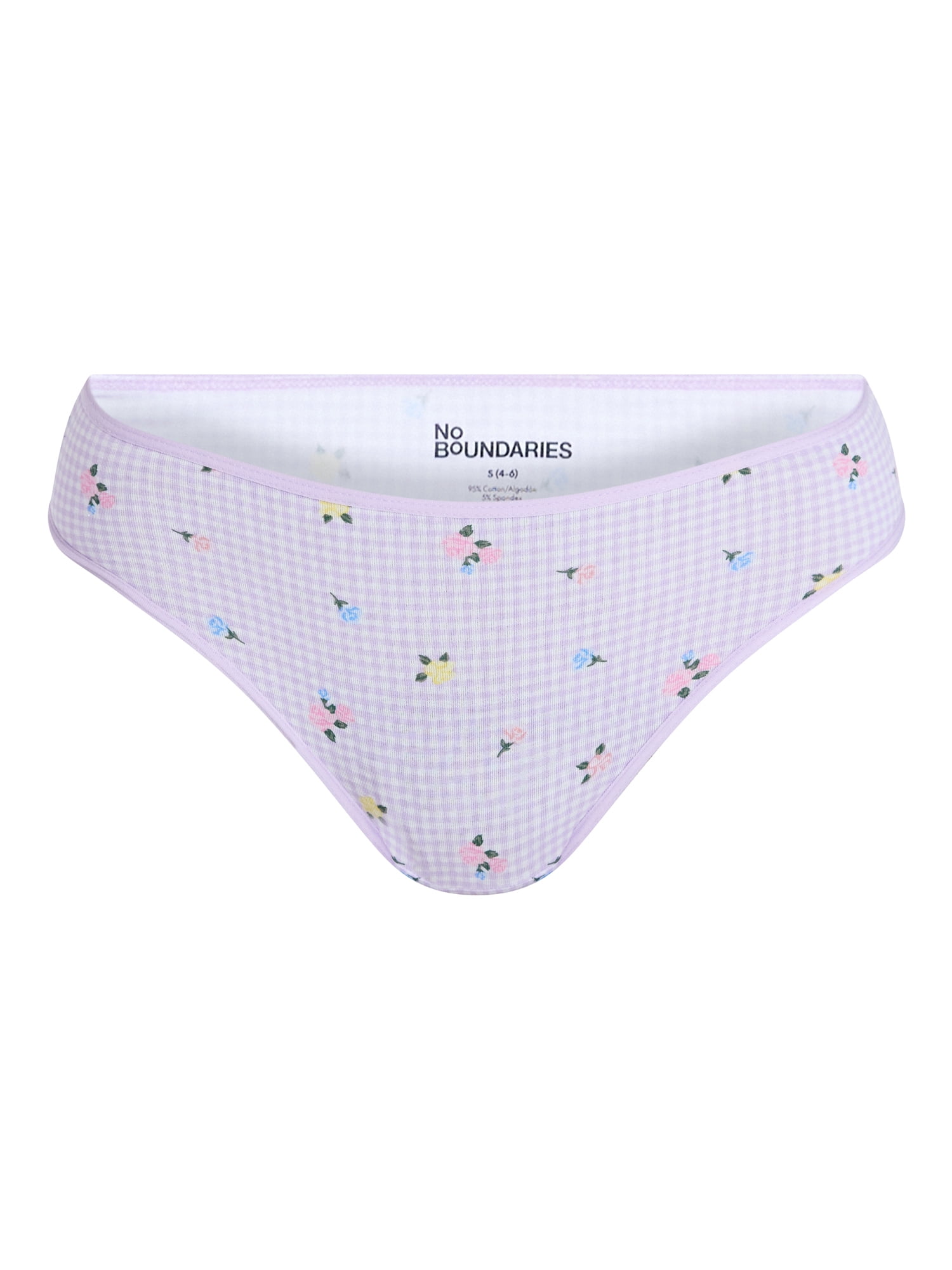 No Boundaries Cotton Blend Bikini Panties, Women's XS-XXXL