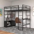 thumbnail image 1 of DHP Lanis Twin Loft Bed with Desk and Storage, Black, 1 of 9