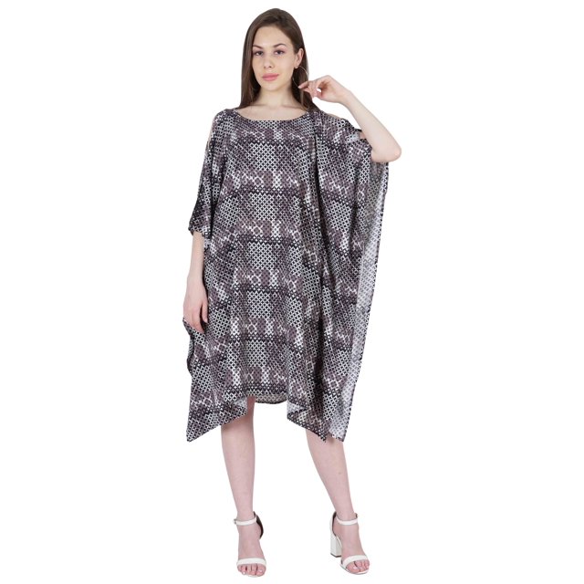 Moomaya Caftan à Épaules Dénudées Imprimé, Paréo pour Femmes, Robe d'Été, Robe Caftan