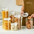 thumbnail image 2 of ZENS Glass Canister Jars with Glass Lid,Airtight Kitchen Canisters Set of 2,37 oz-3.94*6.69 IN, 2 of 4