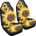 thumbnail image 3 of XYZCANDO Car Seat Covers Sunflower Floral Print 2 Piece Front Seat Cover Stretchy Van Sedan SUV Auto Accessories All Seasons Car Seat Protector, 3 of 10
