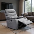 thumbnail image 1 of Sillón Reclinable De Tela Manual Moderno Mecedora Gris Liso, 1 of 8