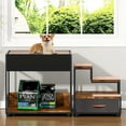 thumbnail image 3 of Pefilos 47" Pet Stairs Window Perch, Bunk Beds for Dogs Bedside Lounge Elevated Dog Bed, Multi-Level Platform with Non-Slip Pad and Storage, Brown, 3 of 7