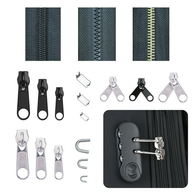 84pcs/Bag Zipper Repair Kit Zip Slider universal zip replace set Rescue Universal Zippers Head Clothes Bag Tent Sewing Tool