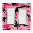 thumbnail image 1 of Metal Light Switch Plate Outlet Cover (Camo Pink Black - Double Rocker), 1 of 2