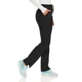 thumbnail image 3 of MediChic Women's Straight Leg Seven Pocket Cargo Scrub Pants with 4-Way Stretch Anti-Wrinkle Moisture Wicking Scrubs Black, 3 of 5