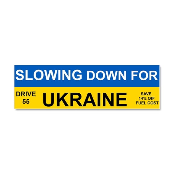 CafePress - Slowing Down For Ukraine - Car Magnet 10 x 3