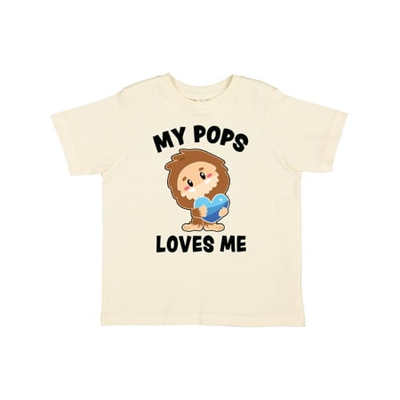 

Inktastic Cute Bigfoot My Pops Loves Me Gift Toddler Boy Girl T-Shirt