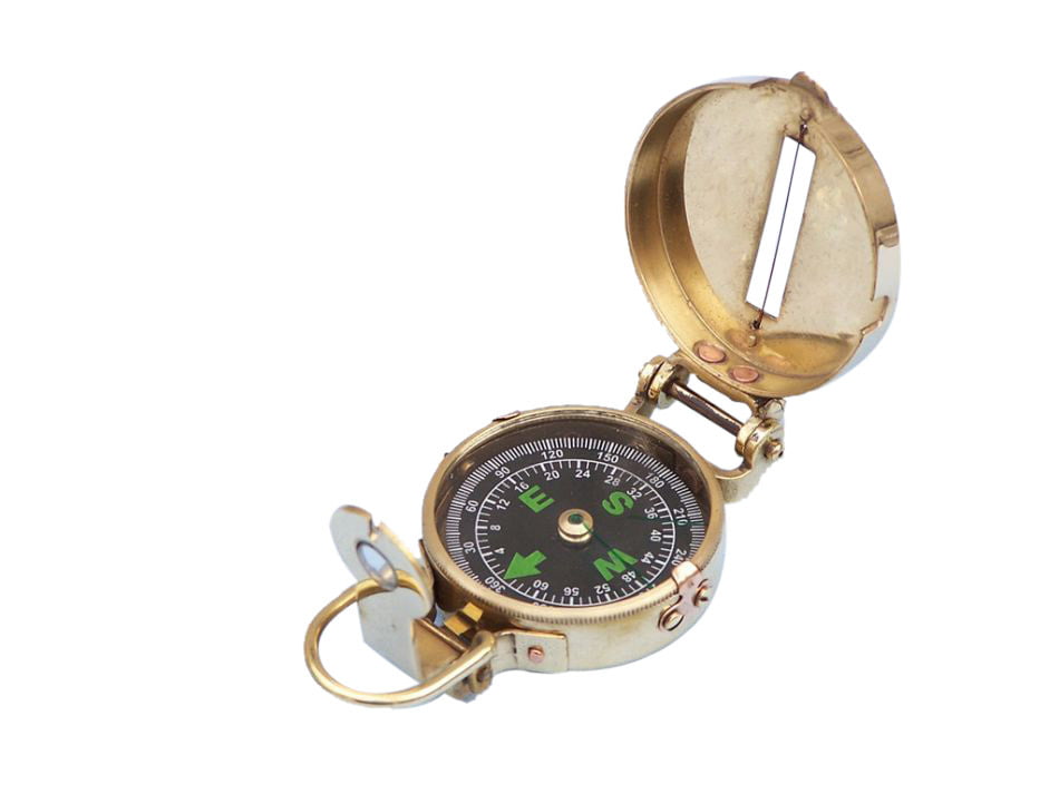 COMPASS  BRASS     MILITARY STYLE COMPASS 