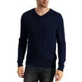 thumbnail image 4 of Weardear Mens Drop-Needle V Neck Sweater Wide-Striped Pullover Tops, 4 of 4