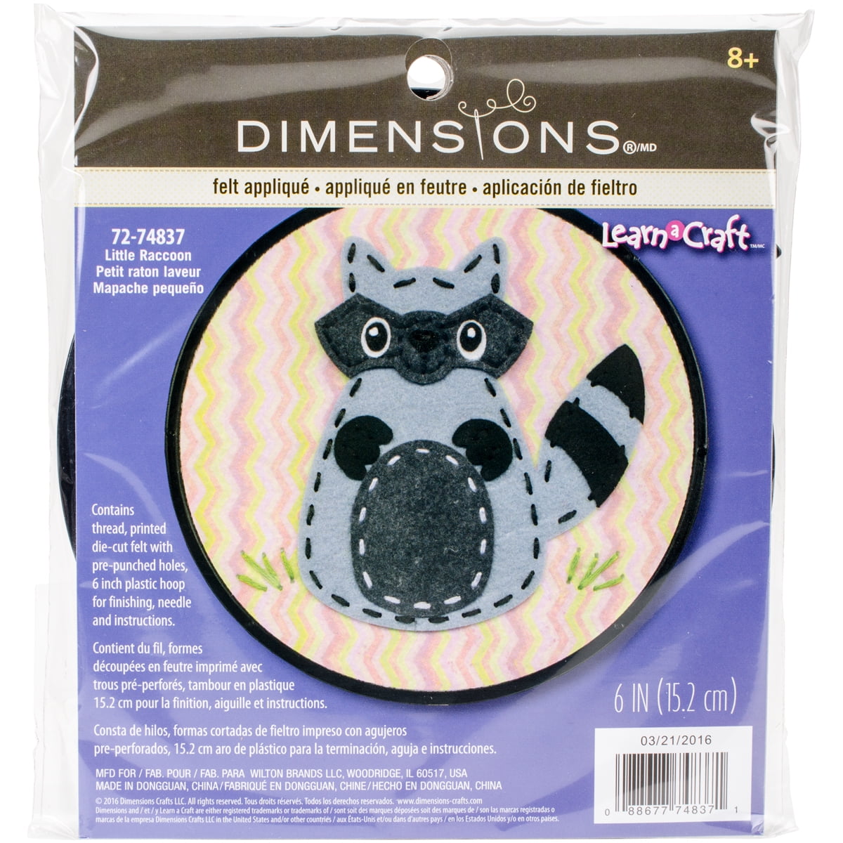 Buy Dimensions/LearnACraft Felt Applique Kit 6 RoundRaccoon Online