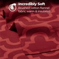 thumbnail image 6 of Superior Cotton Flannel Trellis Pillowcase Set, Standard, Burgundy, 6 of 8