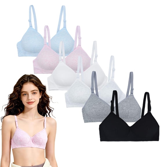 Big Girls Cotton Training Bras Wireless Padded Light Sports for Teens 10-18