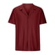 thumbnail image 3 of Camisas Elvqul para Hombre Casual Stretch Diseño Vino Manga Corta con Solapa Botones, 3 of 5