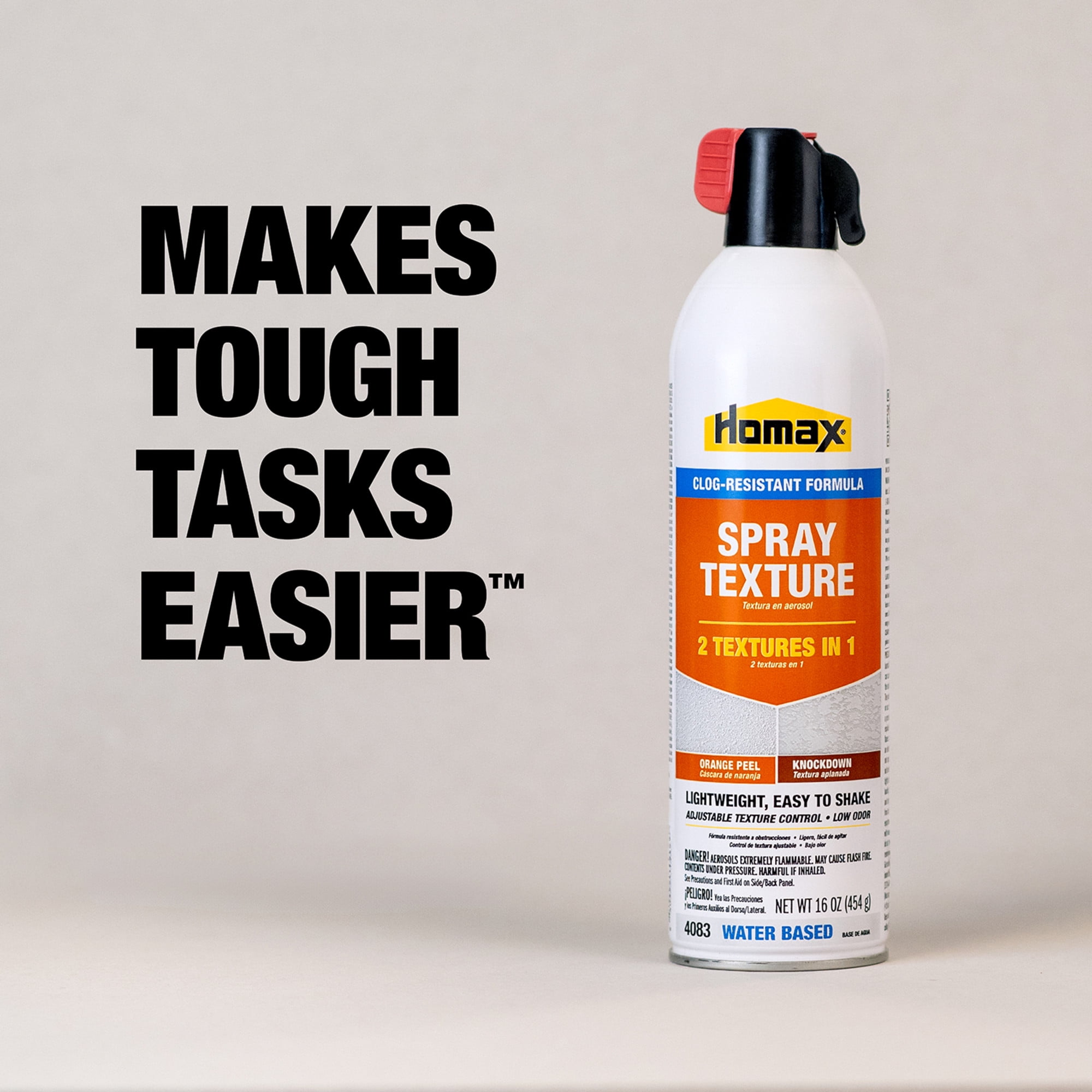 HOMAX Clog-Resistant Orange Peel/Knockdown Water-Based Texture Spray- 16 oz.