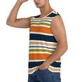 thumbnail image 3 of Lsque Colorful Pastel Stripes Print Men's Cotton Blend Sleeveless Muscle Shirts (S-3XL)- Moisture Wicking, Odor Protection, UPF 30+,Medium, 3 of 8