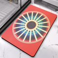 thumbnail image 2 of Chic Boho Bathroom Rugs: Non-Slip, Funny & Washable, Semi-Round Bath Mat with Retro Sun Design, 20x32 inch, 2 of 5