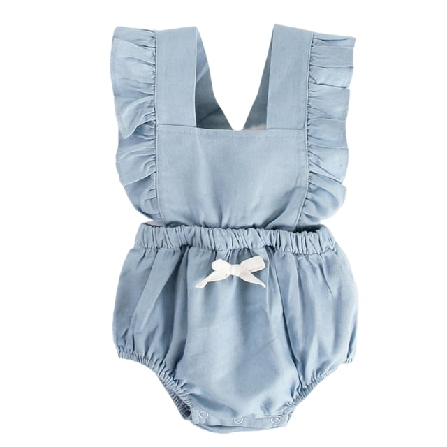 Ropa bebe recién nacido mono tirantes denim haori primavera verano