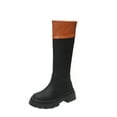 thumbnail image 1 of Bottes à Plateforme Hauteur Genou pour Femmes, Talon Épais, Bout Rond, Antidérapantes, Mode, Bottes d'Hiver en Cuir, 1 of 6